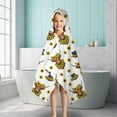 thumbnail image 6 of White Highland Cow Sunflower Hat Pattern Hooded Bath Towel，50"x30" for Ages 3 To 12 Kids, Quick Dry Lightweight Soft Microfiber Hood Beach Towel Cover Up for Kids, 6 of 7