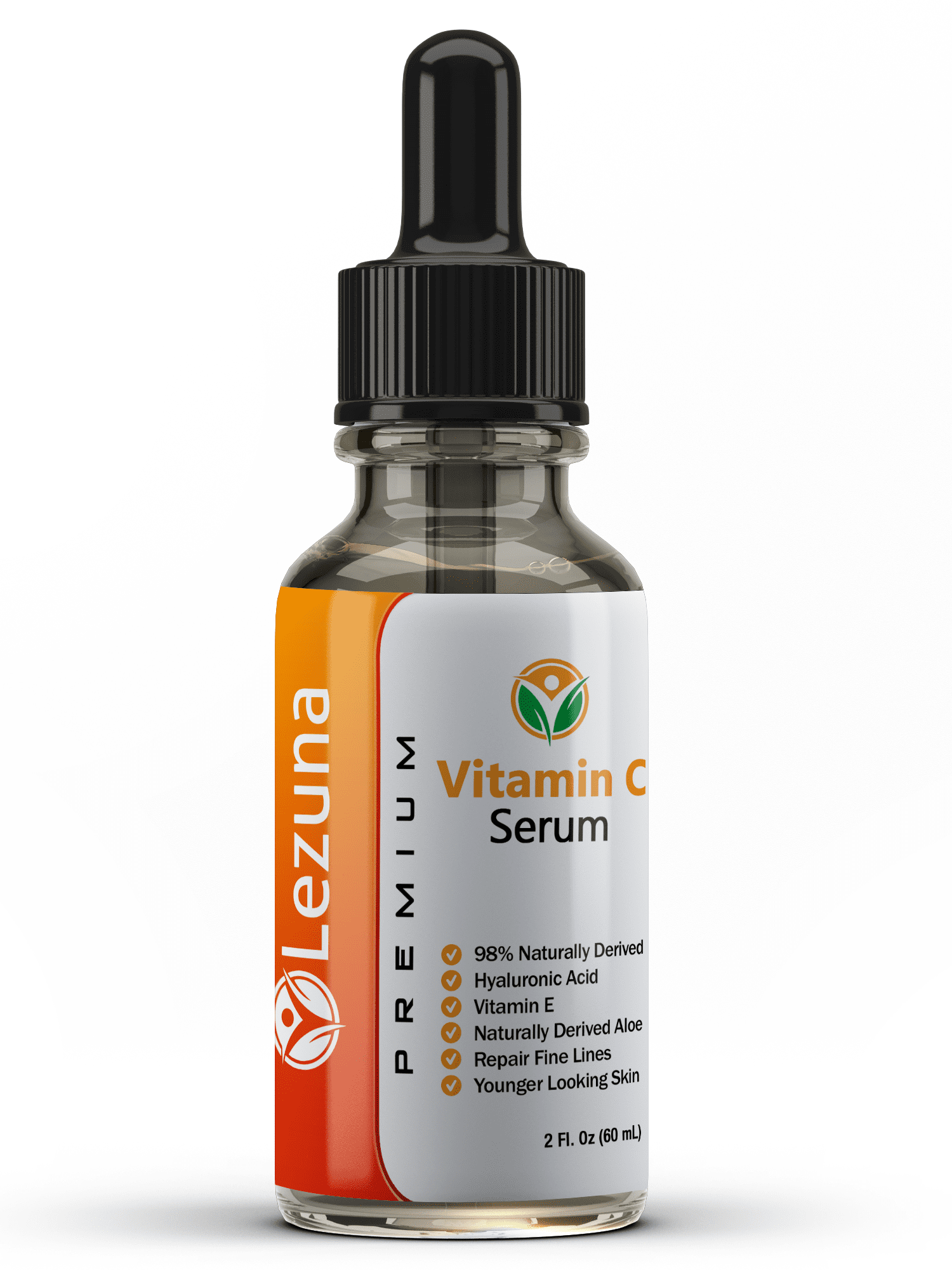 Lezuna Vitamin C Serum 2 Fl. Oz With Hyaluronic Acid, Organic Aloe, Jojoba Oil, Vitamin E, Reduce Fine Lines, Anti-Aging, Hydrates & Tones, Dark Spot Correction, Smoother Younger Looking Skin