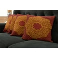 thumbnail image 5 of Ambesonne Mandala Throw Pillow Cover 4 Pack, Aztec Style Painting Vivid, 16", Dark Yellow and Paprika, 5 of 5
