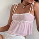 thumbnail image 5 of Blusa de Verano Sin Mangas con Hombros Descubiertos y Peplum para Mujer Rosa XL, 5 of 9