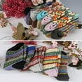 thumbnail image 5 of 6 Pairs/Set Stylish Women Winter Stripes Woolen Thick Warm Middle Tube Socks, 5 of 8