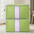 thumbnail image 4 of Honeeladyy Extra Large Blanket Storage Bags Breathable Visual Clothes Storage Containers for King Comforter Bedding Pillow Sheet with Reinforced Handles, Green, 23.62"X13.77"X15.74", 4 of 5