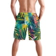 thumbnail image 3 of Dailycode Men's Quick Dry Swim Trunks Beach Shorts Casual Summer Board Shorts with Pockets, Hand Painted Tropical Leaf, 3 of 8