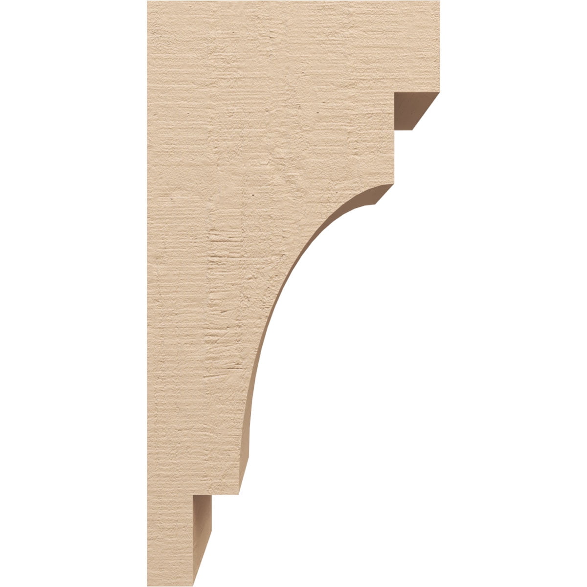 12"W x 12"D x 24"H Wide Mediterranean Rough Cedar Woodgrain TimberThane Corbel, Primed Tan