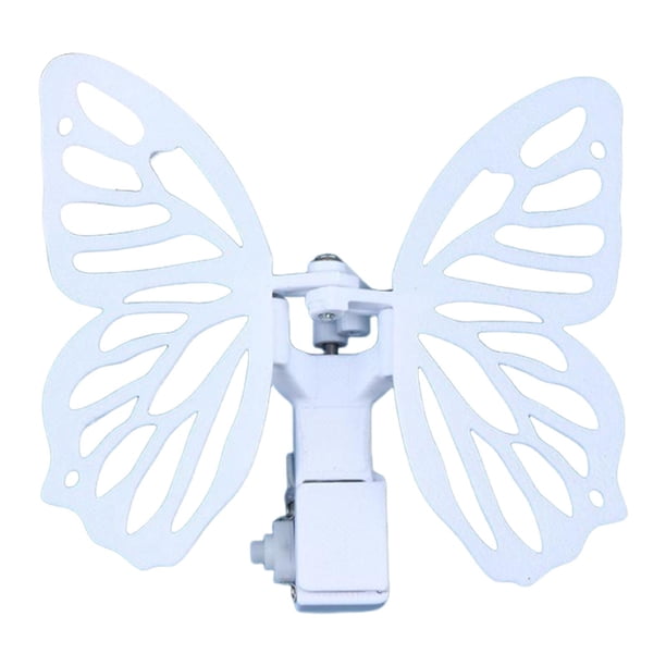 Dispositivo mecánico de mariposa eléctrica con alas batientes, adorno decorativo, para el hogar. Blanco