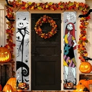 1Pc Happy Halloween Porch Banner Hanging The Nightmare Before Christmas Home Room Holiday Decoration Party Supplies
