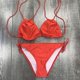 thumbnail image 2 of ZHAOCHENG Traje de baño de bikini sexy de talla grande para mujer, traje de baño L rojo, 2 of 3