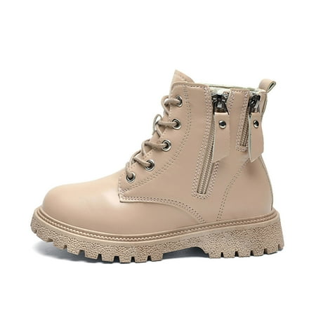 

winter warm Girls Boys Martin Boots Side Zipper Ankle Boots waterproof Anti Slip Fashion Kids Boots (Little Kids/Big Kids)