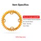 thumbnail image 2 of Chainset Bicicleta Bicicleta redonda Cadena de bigidor Cadena de aluminio reemplazable Aleación de aluminio Anti-gota Ligero Ligero Ciclismo Diente Placa Individual Amarillo 36T Eigraketly OD003273-23, 2 of 7