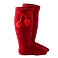 thumbnail image 3 of Hpapadks Boys Socks Solid Knee Length Stockings Mid-Calf Solid Cute Balls Socks Red 3-12 Months, 3 of 7