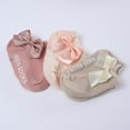 thumbnail image 3 of Baozhu 1 Pair 0 to 5Y Spring Summer Baby Socks Solid Color Fashion Bow Infant Baby Floor Sock Soft Cotton Anti-slip Boat Socks For Girl, 3 of 5