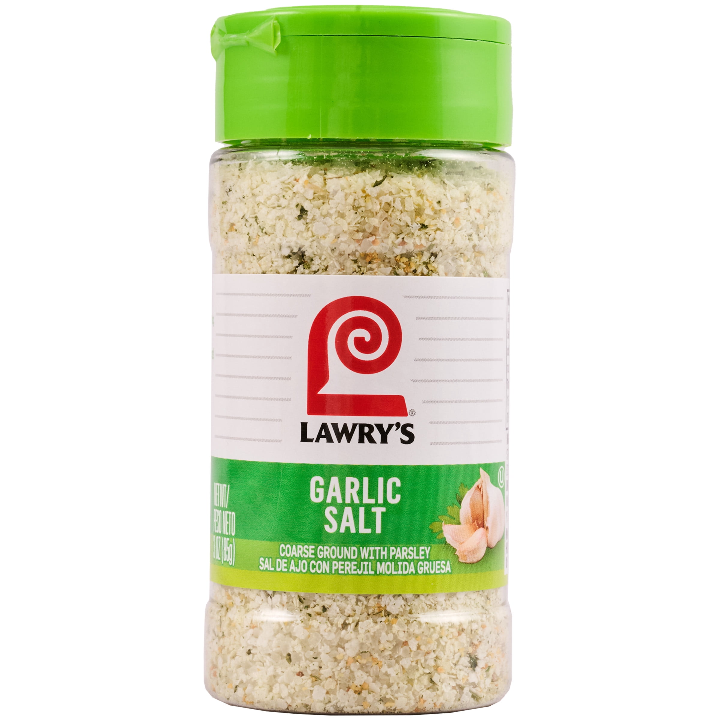 (3 pack) Lawry's Kosher Coarse Ground with Parsley Garlic Salt, 3.0 oz Bottle