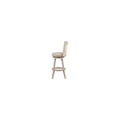thumbnail image 3 of Homestock Island Interiors In. Curved Back Wooden Swivel Bar Stool With Nail head Trim, Gray-Contains One Bar Stool Only Upholstered In Textured Fabric, 3 of 10