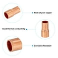 thumbnail image 3 of Uxcell 7/8" to 3/8" ID Copper Reducer, 4pcs Copper Reducing Coupling Pressure Fitting Pipe Tube Connector Adapter, 3 of 5