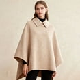 thumbnail image 4 of Women'S Poncho Sweater Wrap Topper Knitted Elegant Shawls Cape Evening Dresses for Fall Winter Khaki S, 4 of 5