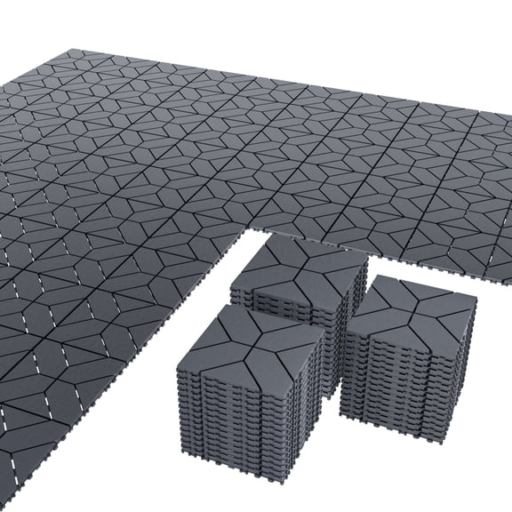 12"x12"Floor Tile,Interlocking Deck Tiles,Outdoor and Indoor Waterproof Plastic Flooring with Anti-Slip Surface | Heavy-Duty,Easy DIY Installation