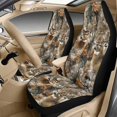 thumbnail image 3 of Xixirimido Car Seat Cover Set of 5 Pieces Front Seat Covers with Matching Seat Belt and Center Console Covers PU Leather Fits Most Vehicles, Hunting Deer Forest Camo, 3 of 8
