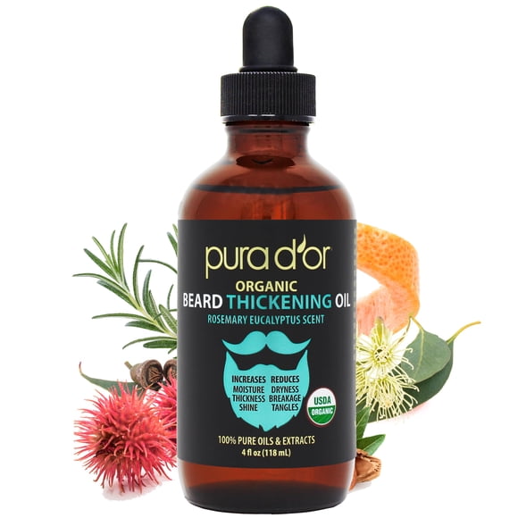 Aceite para barba PURA D'OR, espesante e hidratante, 120 ml, con romero