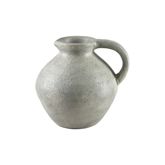 Ceramic Jug Vase, Gray, Rounded Shape