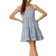 thumbnail image 1 of Vestido de tirantes de mezclilla Inspire Chic para mujer, vestido sin mangas de verano en capas A-line, color gris azul, 1 of 5