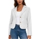 thumbnail image 3 of RKSTN Women's Cropped Blazer Oversized Lapel Single Breasted Button Blazer Business Suit Jacket Top Womens Casual Solid Plus Size Turndown Collar Lightweight Loose Comfy Long Sleeve Office Blazer, 3 of 10