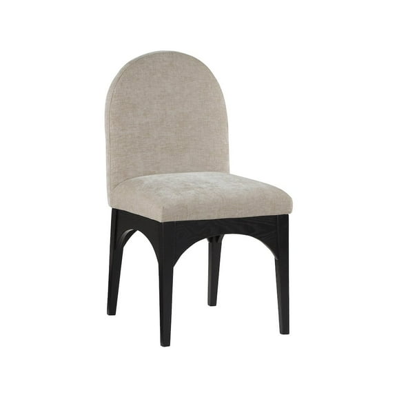 Meridian Furniture Waldorf Beige Chenille Fabric Dining Side Chair