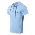 thumbnail image 3 of Workout Tops for Men Loose Fit Wrap T Shirts Tech Shirts Men Fit Shirt Short Athletic Compression Long Sleeve Loose T Shirts Men T Shirt under Scrub Shirts Men T Shirt Tops Men's Slim Fit Button, 3 of 3