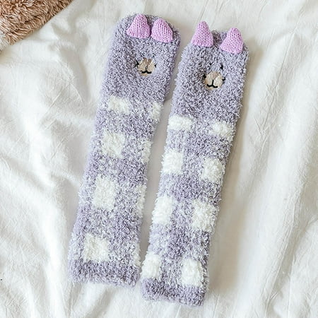 

YSEINBH Children Adult Stockings Autumn And Winter Fashion Cute Cartoon Animal Thickened Comfortable Floor Socks Non Slip