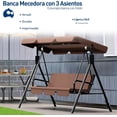 thumbnail image 2 of Banca Mecedora con 3 Asientos, Bluelander, Columpio Banca con Toldo, Banco para Jardín con Toldo, Café, 2 of 5