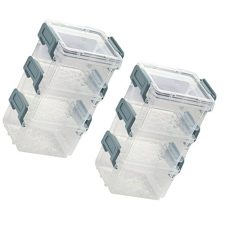 6 Pcs Transparent Storage Box Lid Shelving Units Drawers Small Bins Travel