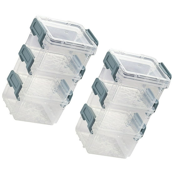 6 Pcs Transparent Storage Box Lid Shelving Units Drawers Small Bins Travel