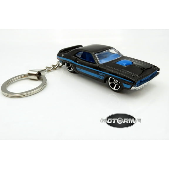 1971 '71 Dodge Challenger Black Blue Car Rare Novelty Keychain 1:64 Diecast