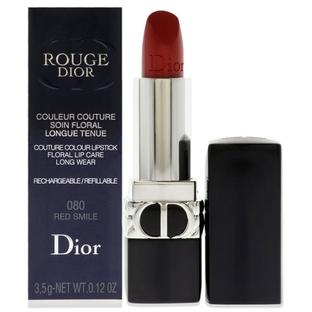 Lápiz labial recargable Christian Dior Rouge Dior Couture Satinado 080 Red Smile 0.12 oz
