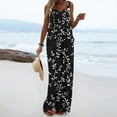 thumbnail image 4 of QATAINLAV Women's Summer Boho Casual Jumpsuits Baggy Wide Leg Overalls Fashion Floral Print Rompers with Pocket Going Out Beach Outfits Today Sales Black S, 4 of 9