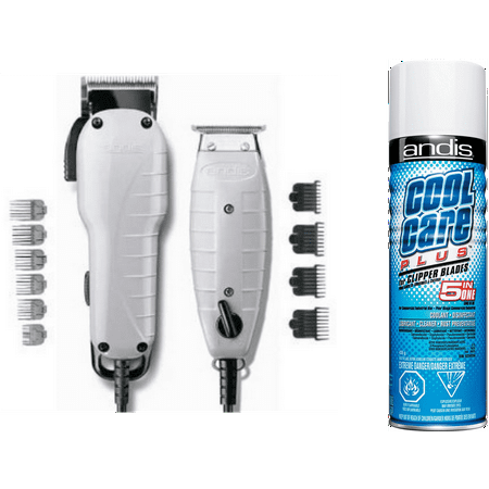 Andis Men's Electric Hair Clippers and Hair Trimmers Combo Set with BONUS FREE Andis Cool Care Plus Clipper Blade Cleaner