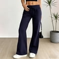 thumbnail image 2 of Wutalume Women's Elastic Drawstring Yoga Sweatpants - Flared Loose Trousers for Outdoor Exercise, Comfy Casual Pants,Navy L, 2 of 6
