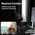 thumbnail image 3 of Black Blackout Curtains for Bedroom 72 Inch Length 2 Panels Set, Thermal Insulated Bedroom Curtains Soundproof Room Darkening Window Curtain Drapes, Each Grommet Curtains 42 Inch Wide, 3 of 14