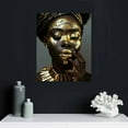 thumbnail image 5 of Nawypu African American Canvas Wall Art Abstract Black and Golden Black Woman Poster Portrait Prints Fashion Girl for Living Room Decor Framed, 5 of 5