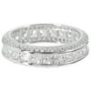 PORI Jewelers Micropave CZ Sterling Silver Princess-Cut Eternity Band Ring, Available in 7 Sizes