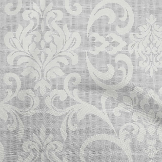 oneOone Velvet Light Gray Fabric Damask Sewing Material Print Fabric By The Yard 58 Inch Wide