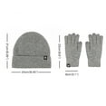 thumbnail image 6 of Beanie Hat Gloves Set Solid Color Soft Thick Wear Resistant Men Winter Warm Knitted Hat Gloves, 6 of 8