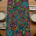 thumbnail image 5 of Table Runners 70 Inches Long Dress Scarves, Abstract Flower Farmhouse Coffee/Dining/Kitchen Table Decor, Holiday Table Runner, Vintage Botanical Geometric Floral 13x70 Inch, 5 of 9