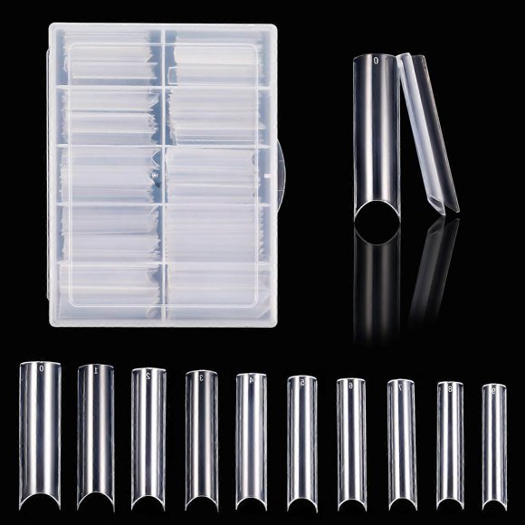 200 Pcs Extra Long Straight Square Nail Tips,c Curve Nail Tips