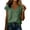 Green, variant on Staron Summer Women's Linen Top V-Neck Short Sleeve Casual Blouse Loose Flowy Vintage Fashion Shirt, Black L