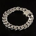 thumbnail image 6 of K-KED Solid 925 Sterling Silver Chain Men 12mm Curb Cuban Link Bracelet 57g/7.8inch, 6 of 8