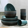 thumbnail image 5 of Vacemry Under $5 Dark Colored Dinnerware Set, 16 Piece Bowls Cups and Plates Collection, Plastic Tableware Gift Set for Family Meals and Dining, 5 of 6