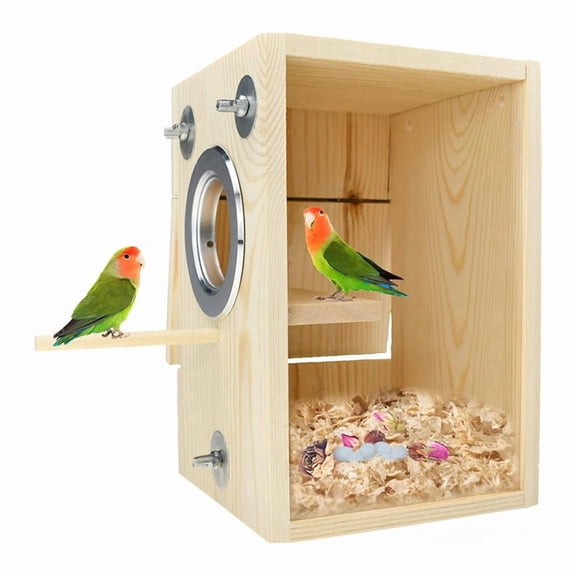 Bird Nest Box Parakeet Breeding Nest Box Bird Nest House Wooden Acrylic Transparent Breeding Box for Cockatiel