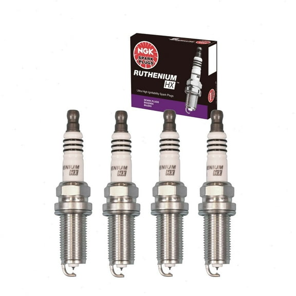 4 pc NGK Ruthenium HX Spark Plugs compatible with Hyundai Santa Fe 2.4L L4 2010-2012