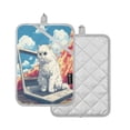 thumbnail image 2 of 2Pack Heat-Resistant Quilted Cotton Potholders - Stylish Kitchen Grips for Hot Pots & Pans Ovens Super Angry Cat, 2 of 7