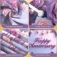 thumbnail image 4 of Purple Theme Happy Anniversary Banner Romantic Anniversary Display Rose Decoration Silk Ribbon Romantic Backdrop for Wedding Anniversary Romantic Party Anniversary Celebration, 4 of 9